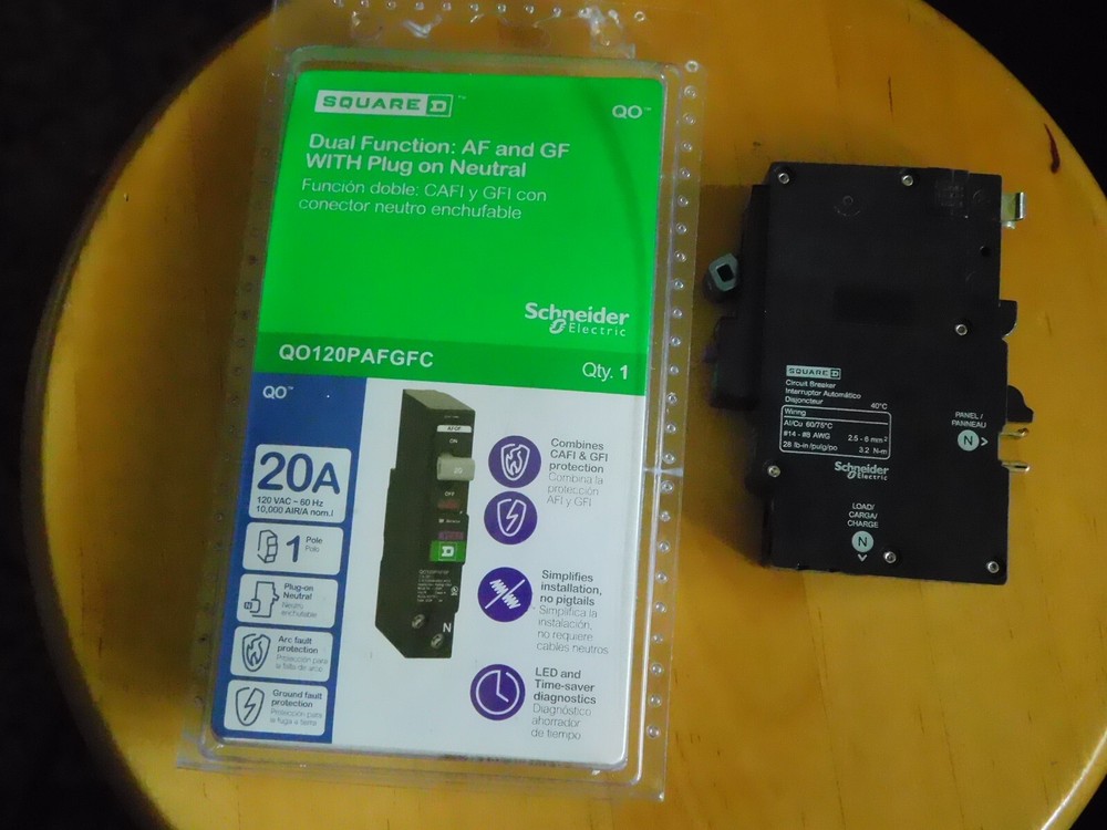 NEW Square D QO120PAFGFC 20A 120V Circuit Breaker AFCI GFCI DUAL FUNCTION