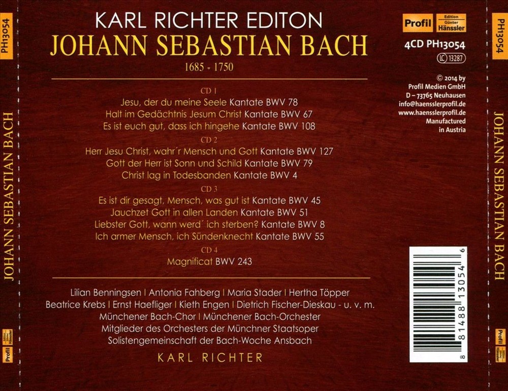 Karl Richter Johann Sebastian Bach: Magnificat; Cantatas New Cd
