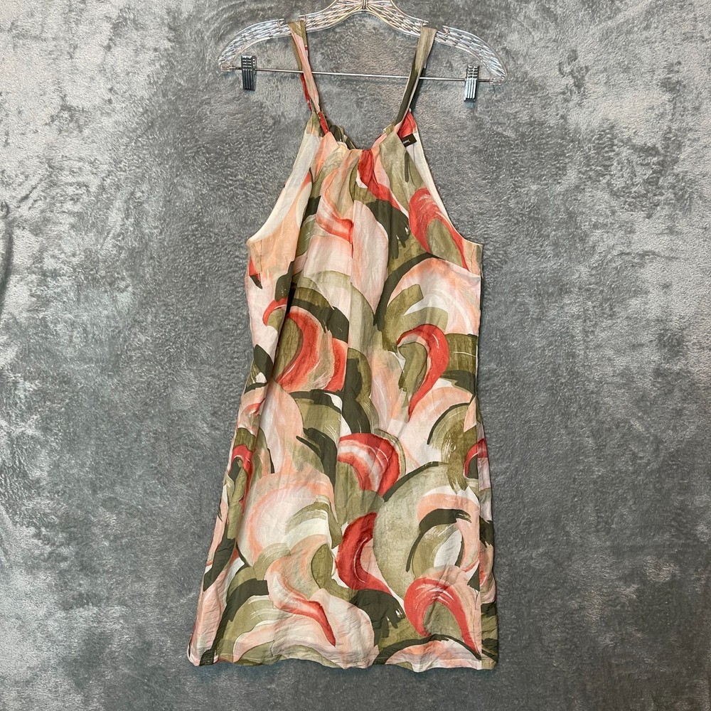 Tommy Bahama Women Artsy Colorful Tropical Resort Cotton Silk Blend Dress XS