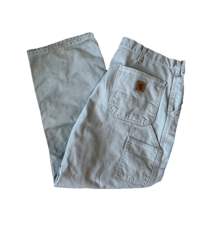 Carhartt 90s Vintage Carpenter Work Pants 38x30 Beige Utility Grunge