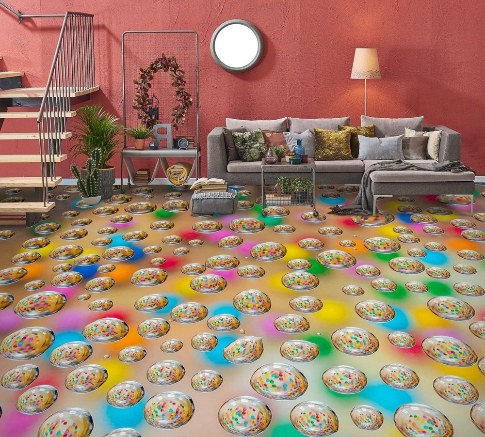 3D Color Bubbles SKE1601 Floor WallPaper Print Decal Epoxy Floor Deco Kay