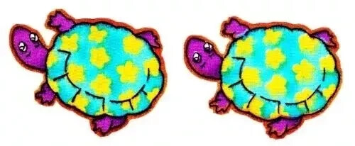 turtle fabric applique iron on green not embroidered 2 inch set
