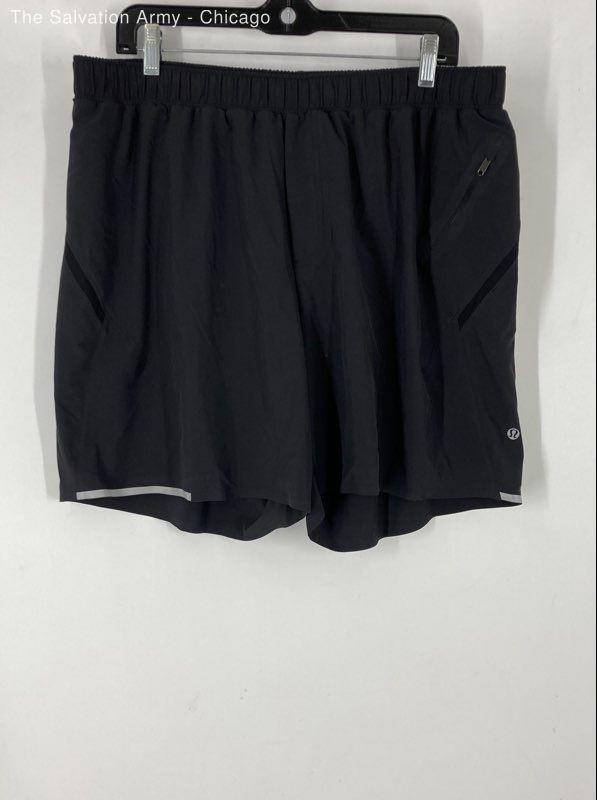 Lululemon Mens Black Elastic Waist Activewear Athletic Shorts Size XXL