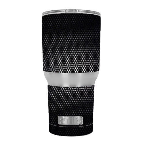 Skin Decal for RTIC 30 OZ Tumbler Cup (6-piece kit) / Black Metal Pattern