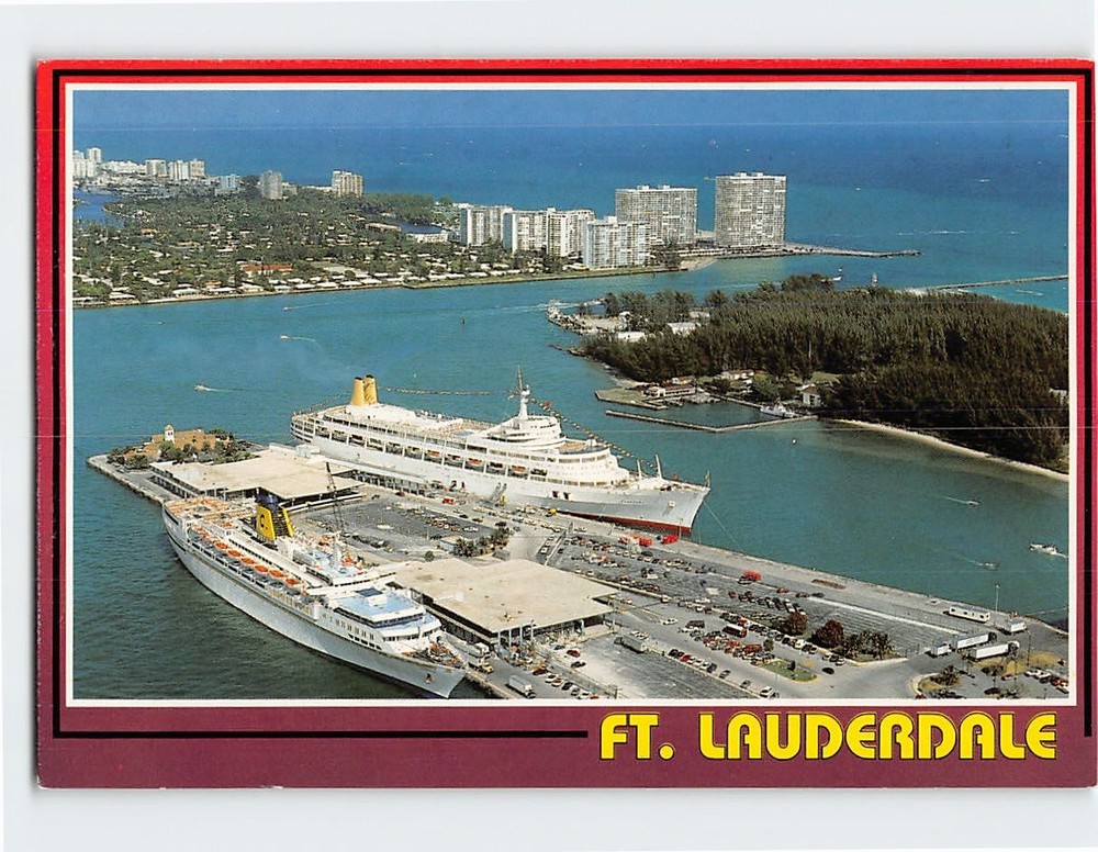 Postcard Port Everglades Fort Lauderdale Florida USA