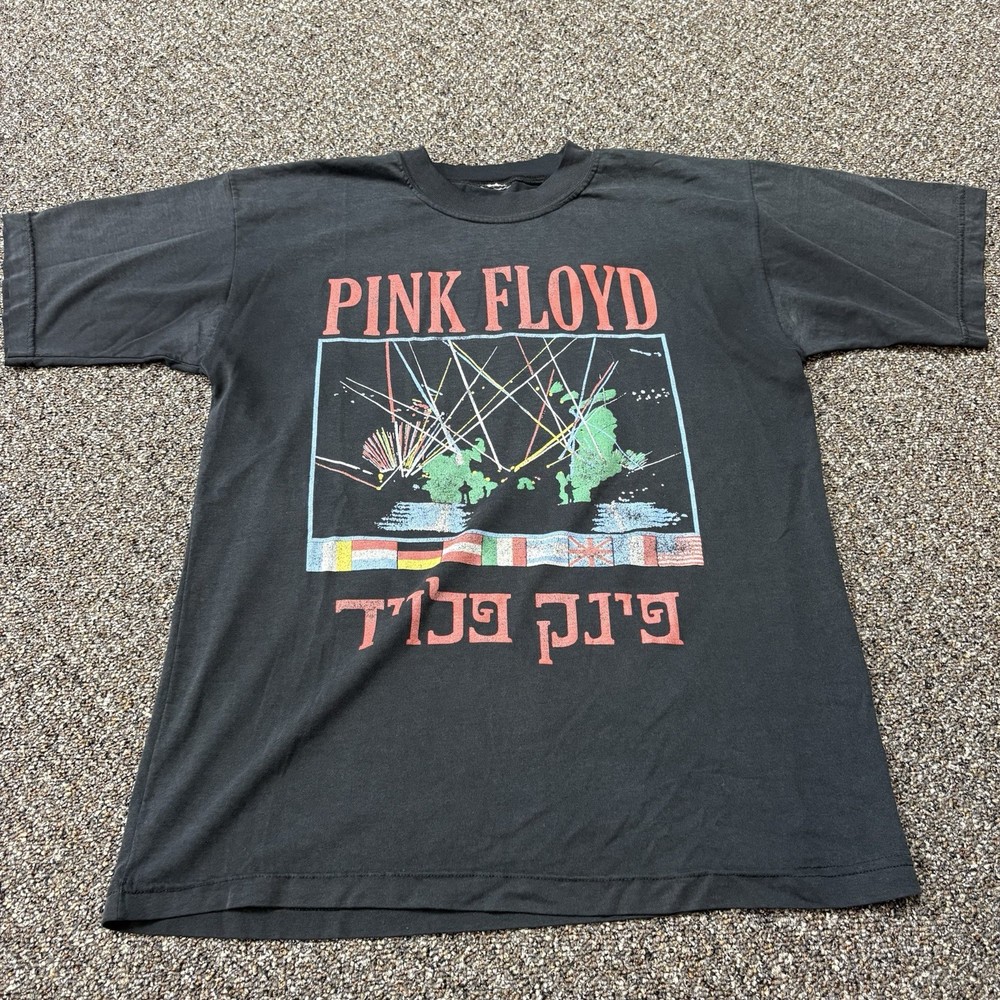 1980s Pink Floyd vintage foreign black double sided graphic band tee Medium