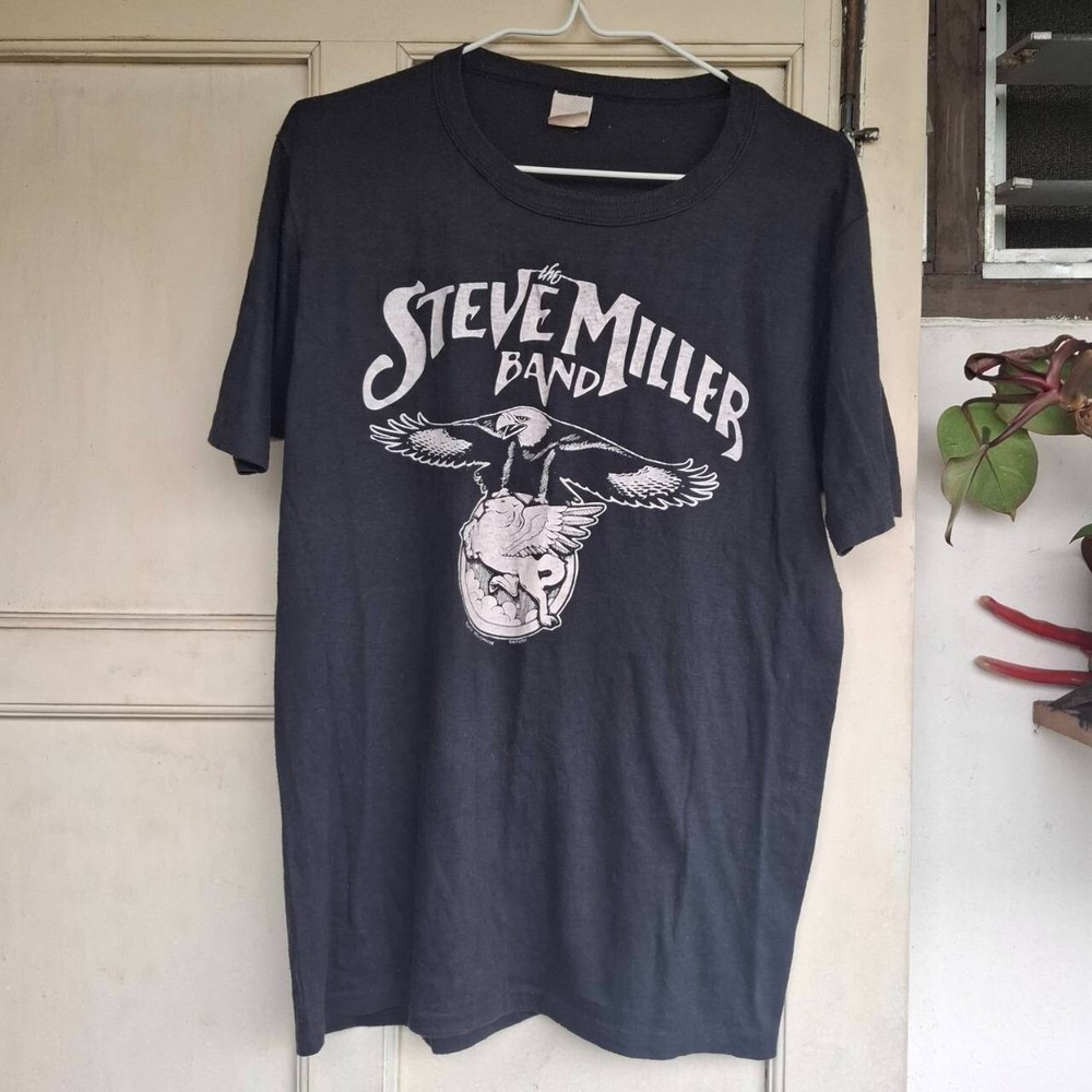 Vintage 70s STEVE MILLER BAND Cotton T-Shirt All Sizes Reprint Bo2503