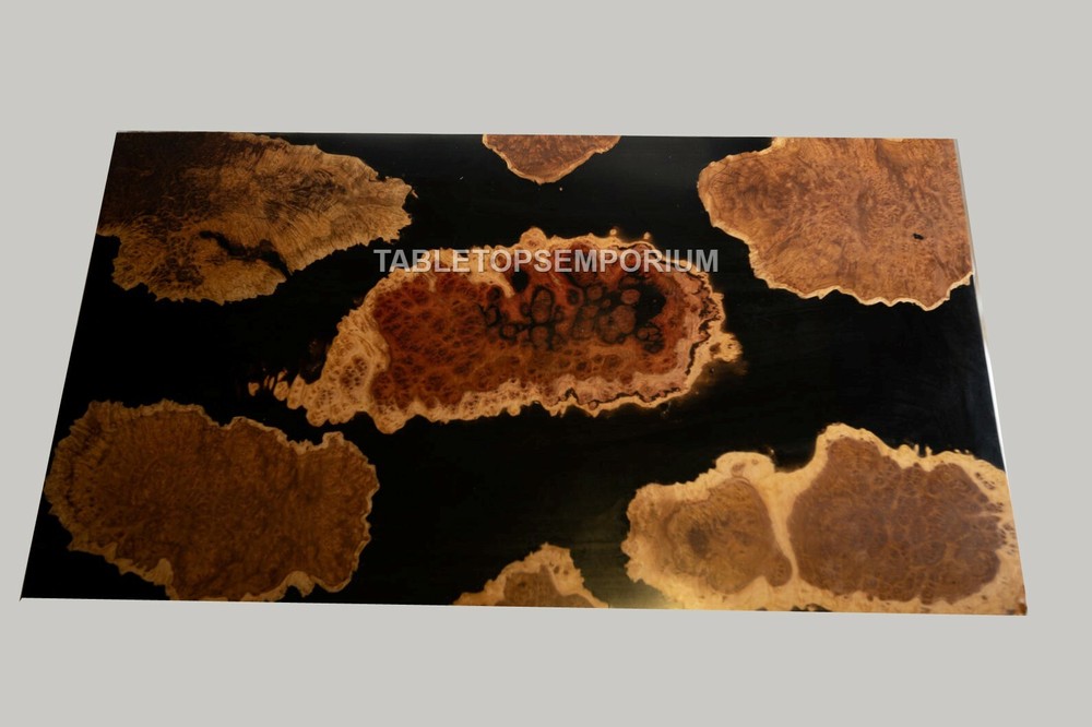 Luxury Furniture Custom Order Acacia Black Epoxy Table Dining Table Coffee Table