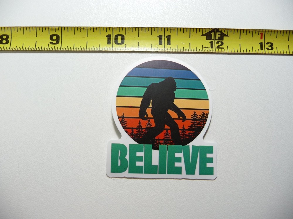Bigfoot Sasquatch Believe Sun Lines Decal Sticker Funny Cryptid Design