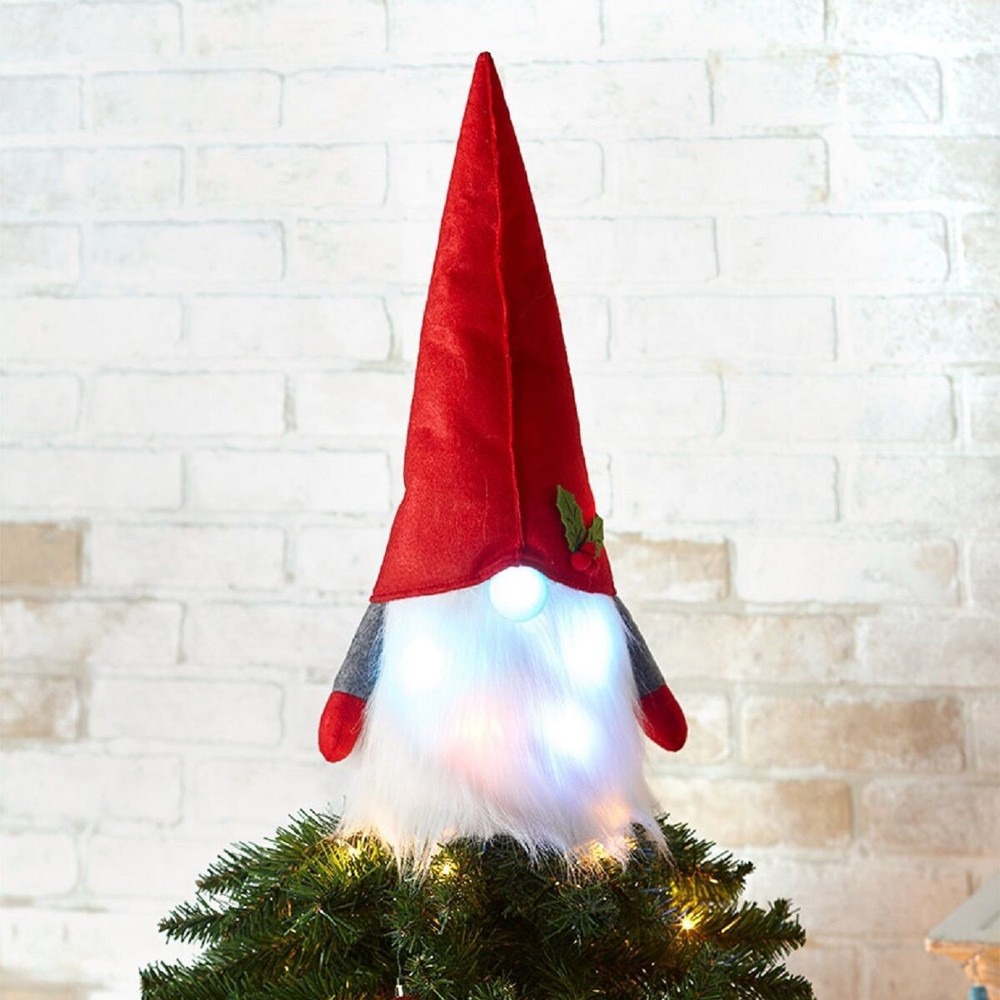 Plush Gnome Christmas Tree Topper Holiday Accent Ornament 21 “ Tall-image