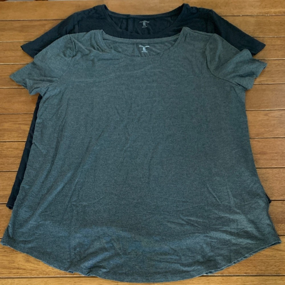 Amazon Essentials Gray Black Short Sleeve Crew Neck Basic T-Shirt Women's XL