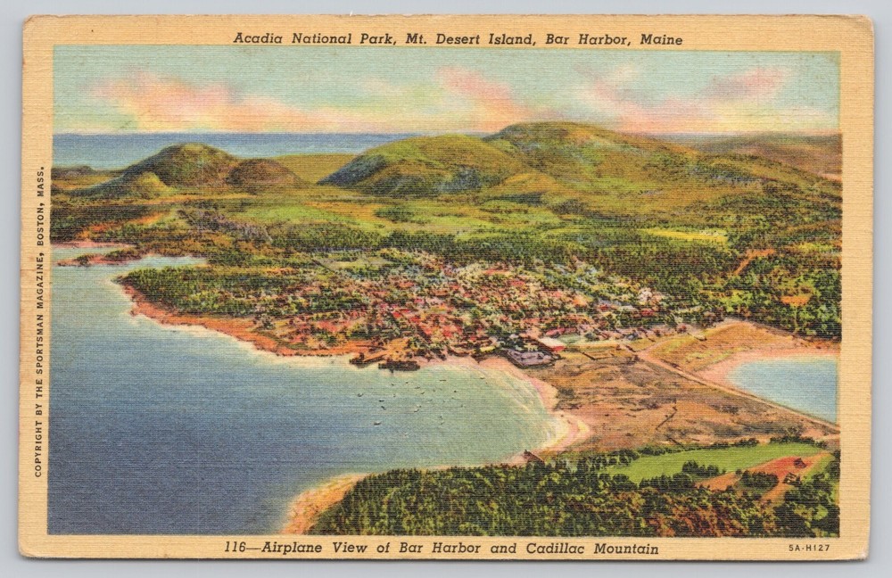 Postcard Acadia National Park Mount Desert Island Bar Harbor Maine-image