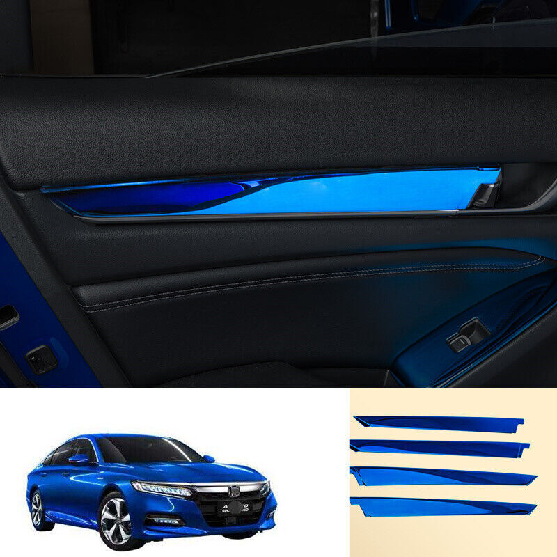 For Honda Accord 2018-2022 Blue Titanium Inner Door Panel Strips Cover Trim 4X