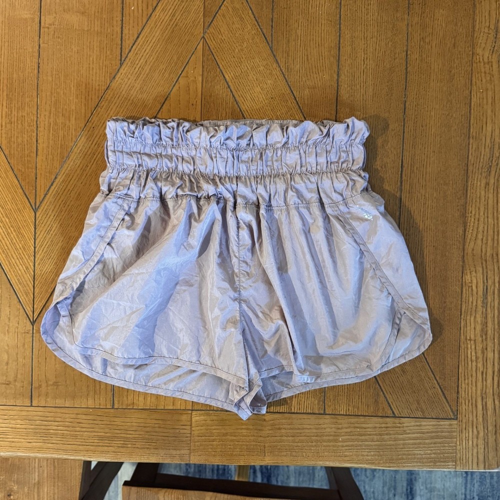 Free People FP Movement The Way Home Shorts Light Purple Smocked Waist Large