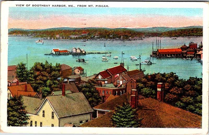 Postcard BOAT SCENE Boothbay Harbor Maine ME m/09 AM5500