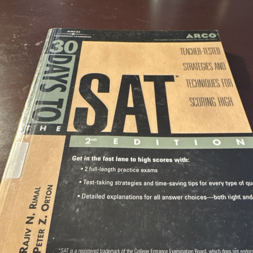 ARCO Thomson Learning 30 Days to the SAT 2nd Ed Study Guide Rajiv N. Rimal Orton