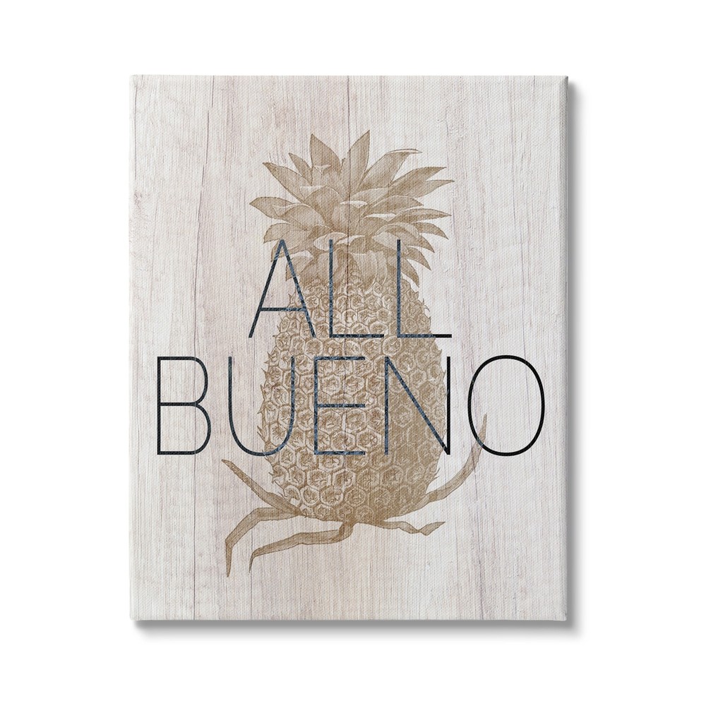 Stupell All Bueno Phrase Vintage Pineapple Illustration