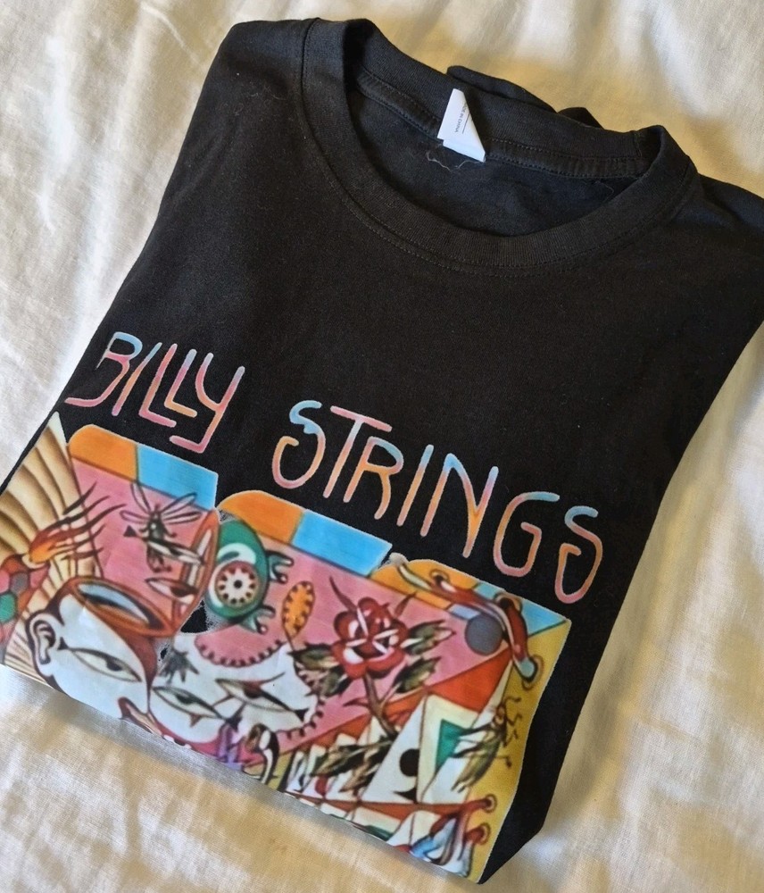 Billy Strings Abstract Art T Shirt Unisex Size Large Black Graphic Print-image