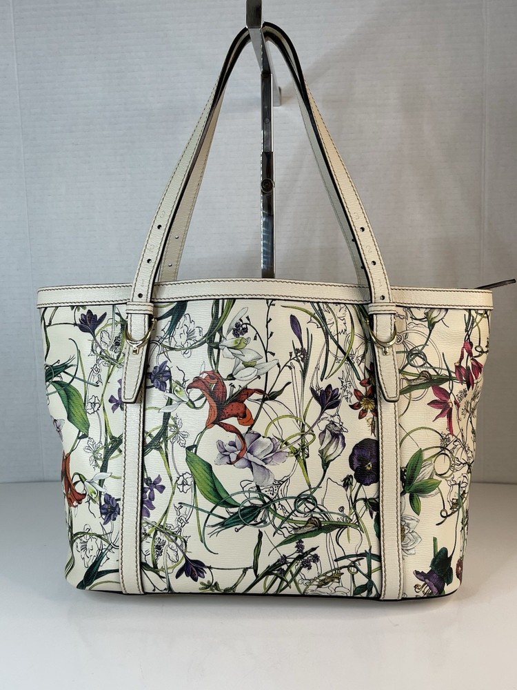 Gucci medium floral tote bag in premium leather