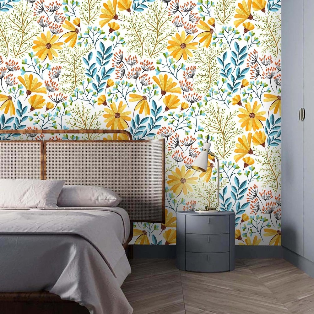 3D Flowers Leaves Plantation Mode Wall Murals Wallpaper Murals Wall Sticker 2