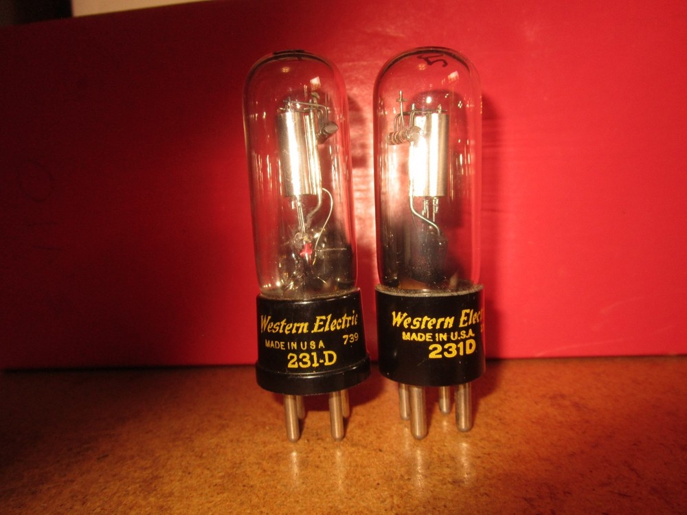 (2) Matched 95% Testing Western Electric 231D Audio Tubes