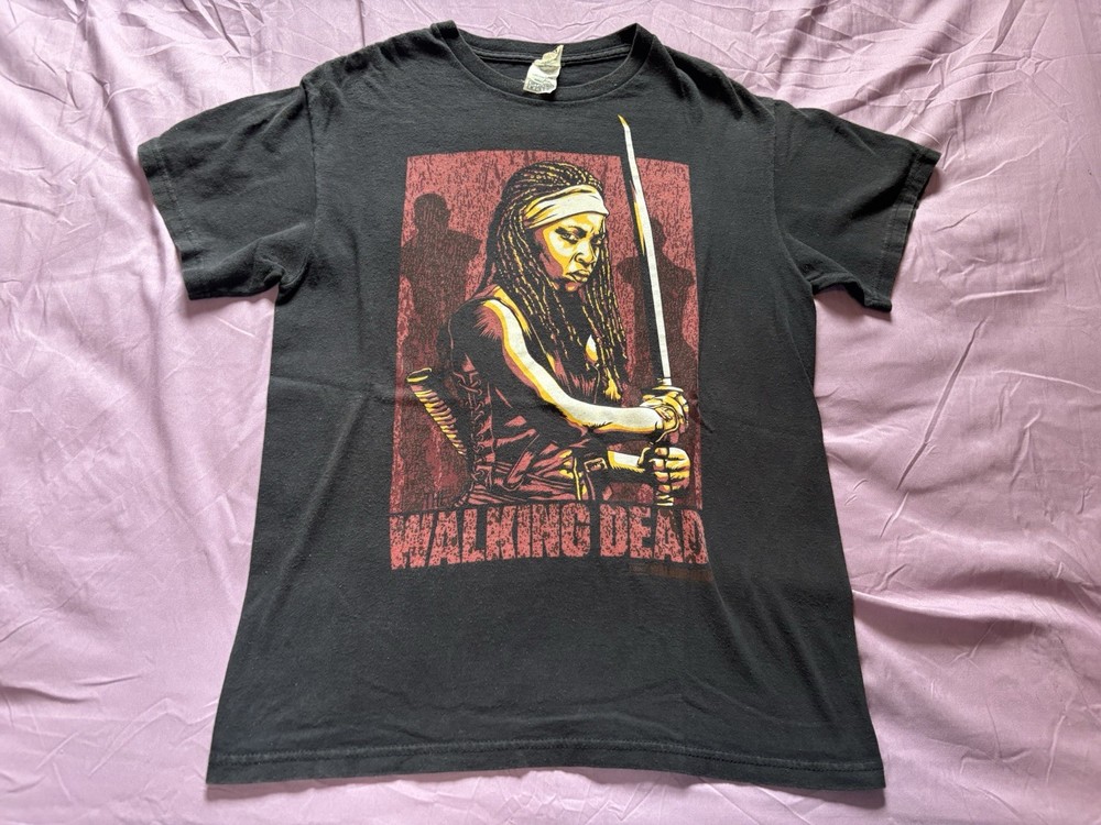 The Walking Dead Shirt Mens Medium Black Michonne AMC Zombie TV Show Promo
