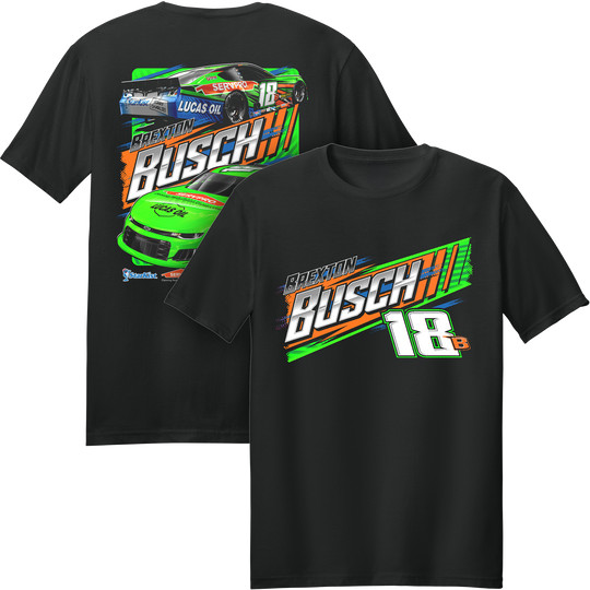 Brexton Busch #18B Late Model Black 2-Spot Tee