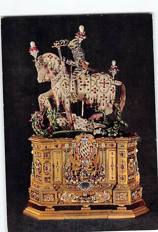 Postcard St. George and the Dragon Treasury of the Munich Residence Germany