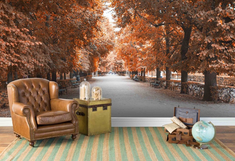 3D Park Autumn Landscape Wall Murals Wallpaper Murals Wall Sticker
