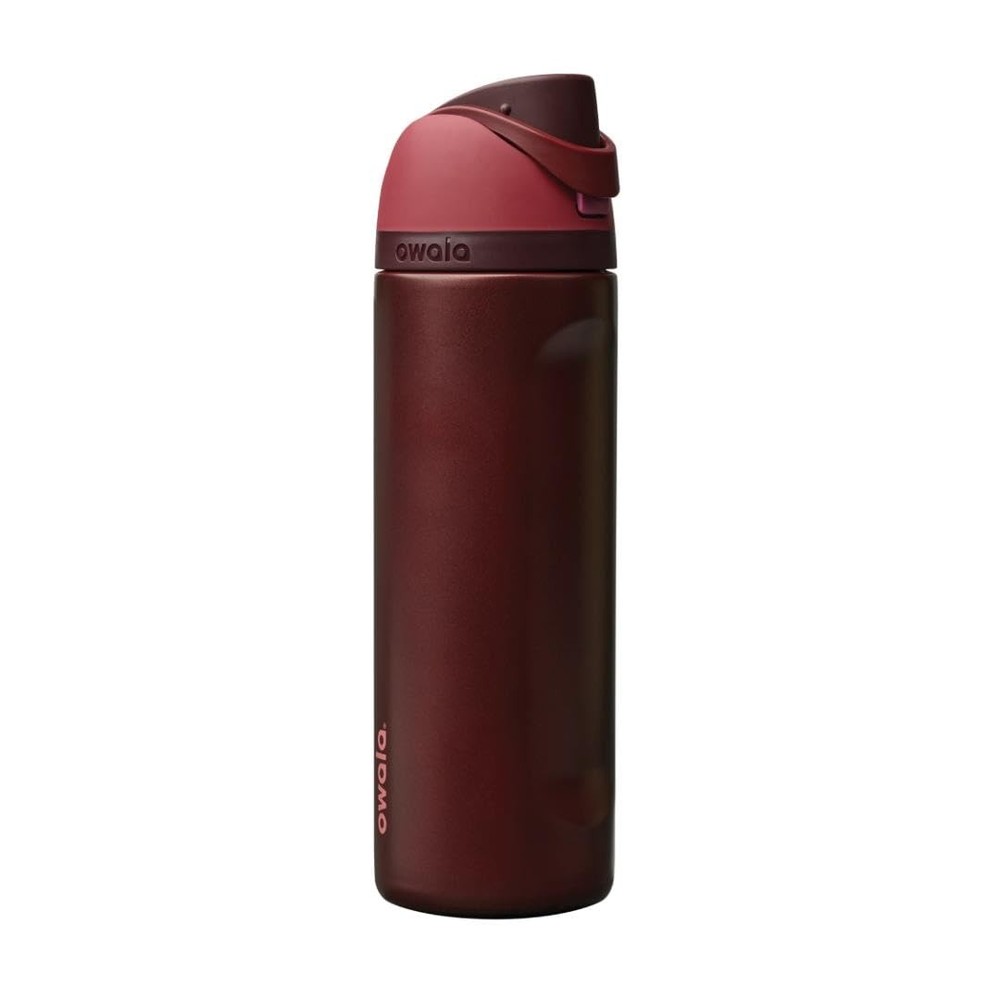 Owala FreeSip Insulated Stainless Steel Water Bottle 24 Ounces, Black Cherry