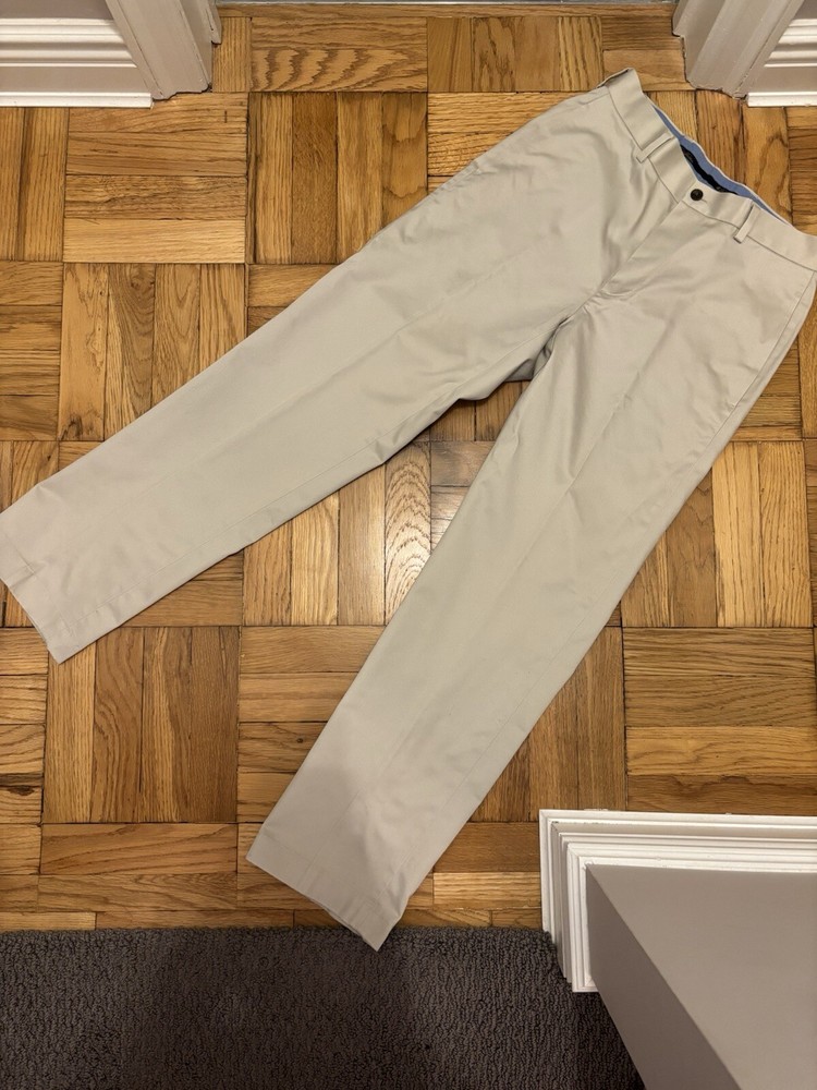 Brooks Brothers Advantage Chino Clark Fit Pants Mens 30 Beige Casual Forma