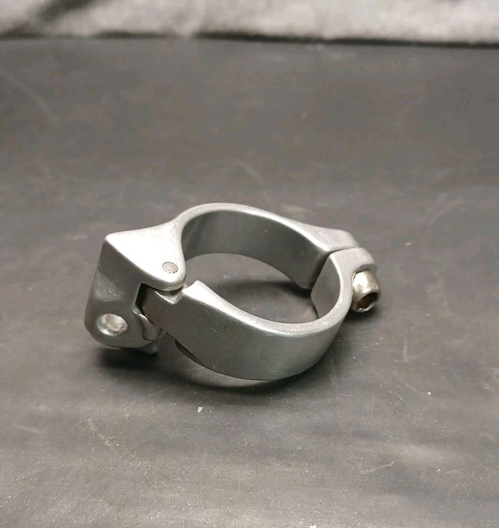 Front Derailleur Clamp Adapter For Braze On Derailleurs 34.9mm Brushed Finish