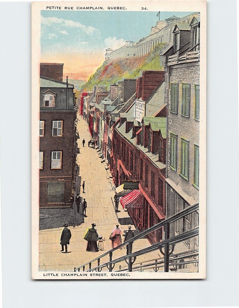 Postcard Little Champlain Street Quebec Canada