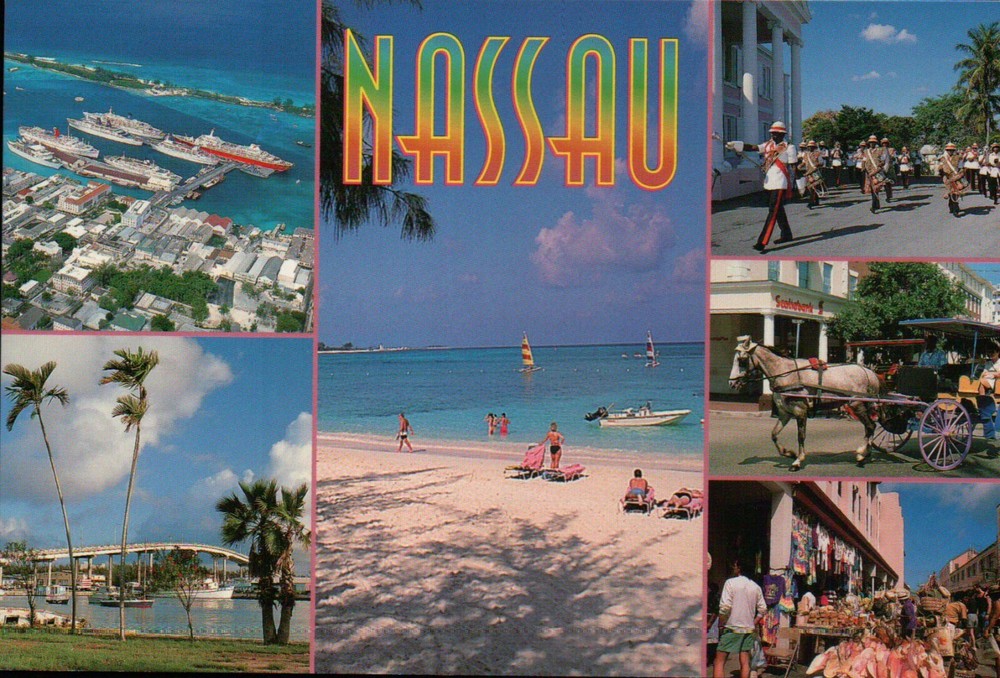 Nassau, The Bahamas, Paradise Island Bridge, Horse Carriage, Beach --- Postcard