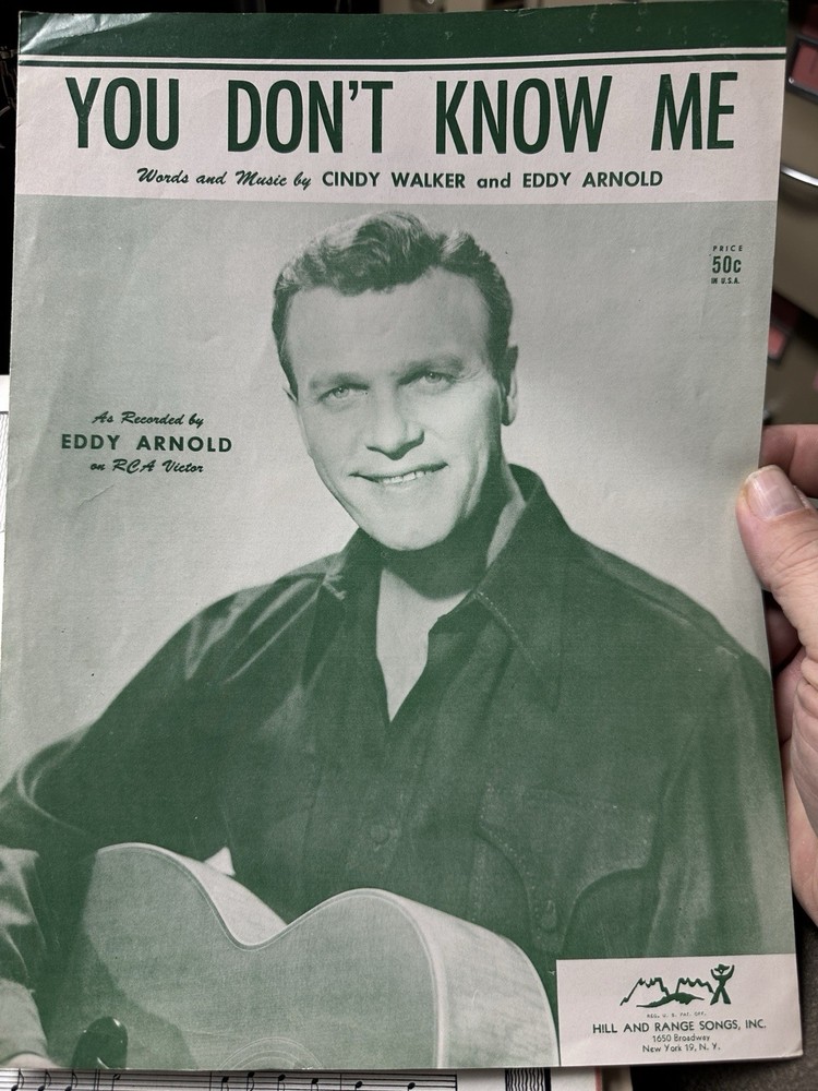 I EDDY ARNOLD 1955 country sheet music YOU DON’T KNOW ME