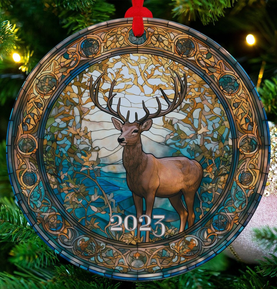 Ceramic Deer Ornament Reindeer Ornament Christmas Decoration Holiday Gift Idea