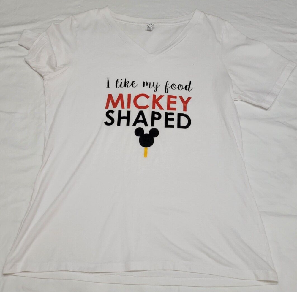 Bella Canvas Mickey Mouse White Tee Slim Fit Size M for Men & Women