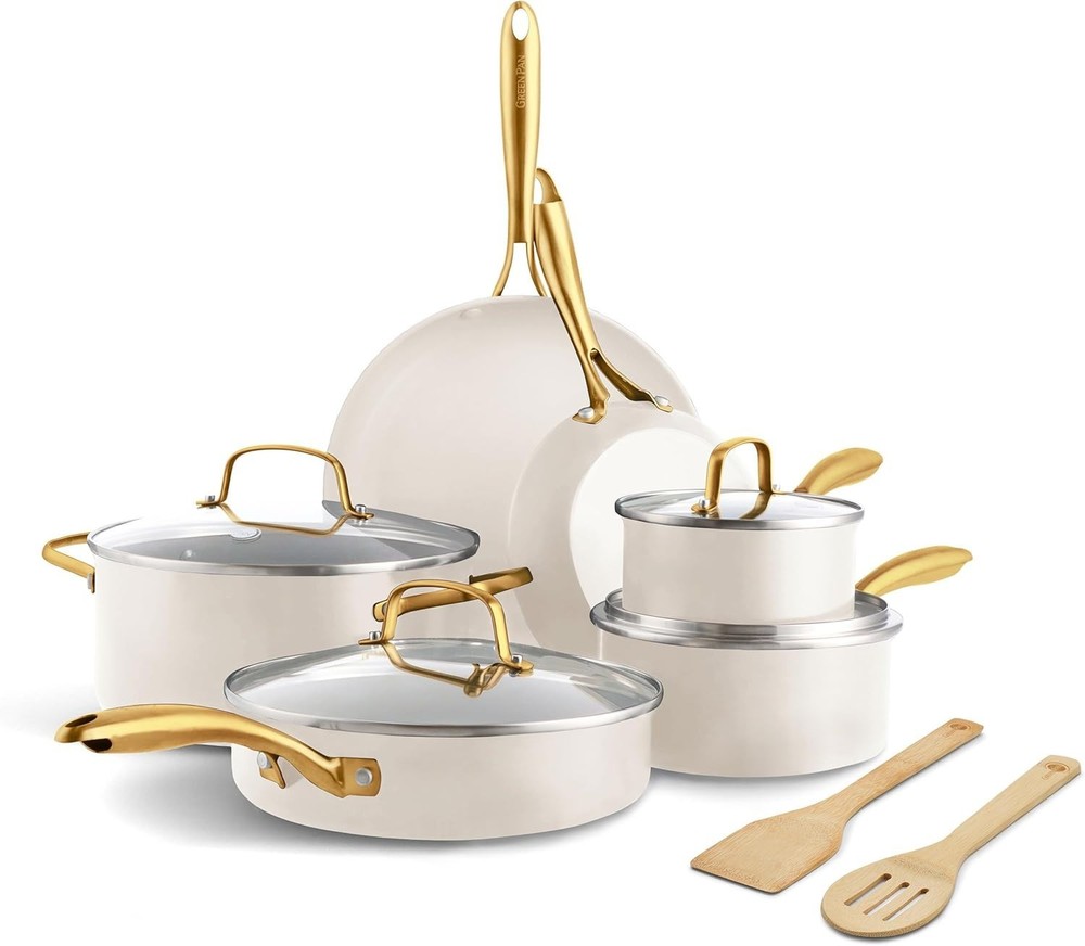 Cookware Set 12-Piece, Ceramic Nonstick, PFAS-Free, Oven Safe to 600F, with Lids