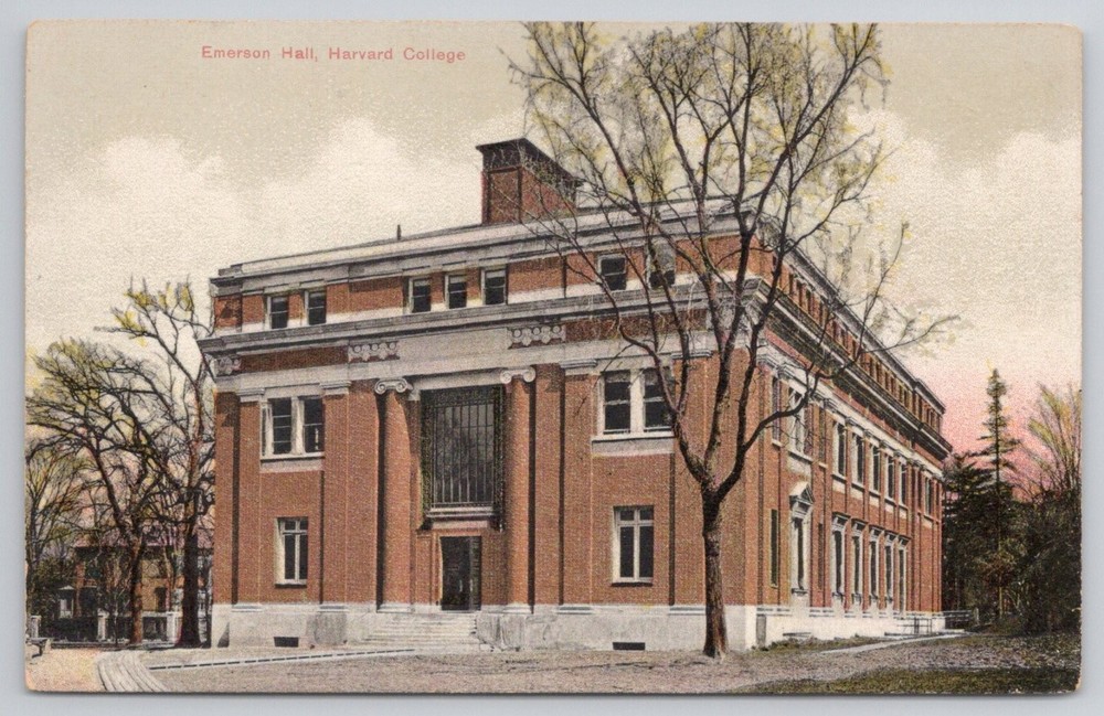 Emerson Hall Harvard College Cambridge MA Hand-Colored Postcard 1908 Reichner