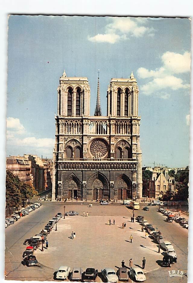 Postcard Notre-Dame de Paris Place du Parvis Paris France