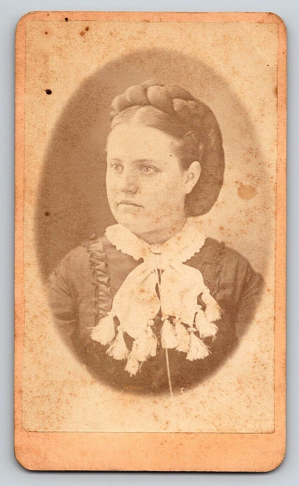 West Unity Ohio Portrait Of A Beautiful Woman Hair Antique Vintage CDV Photo