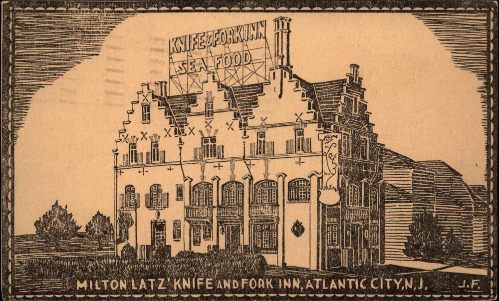 Knife and Fork Inn Atlantic City New Jersey vintage postcard a639
