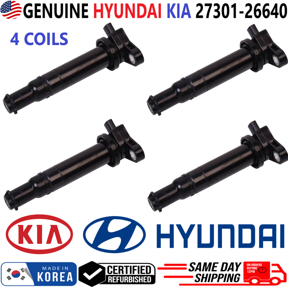 GENUINE Hyundai x4 Ignition Coils For 2006-2011 Hyundai Kia 1.6L I4, 27301-26640