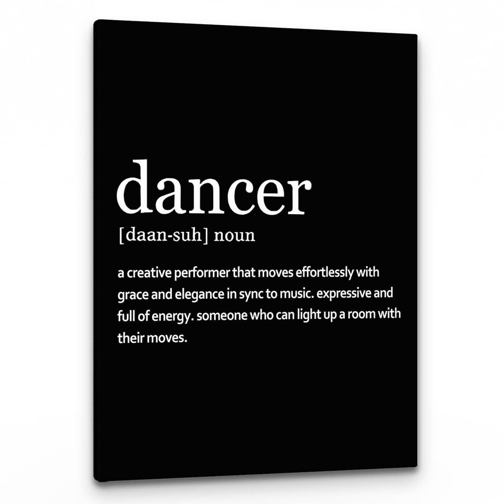 Dancer Definition Wall Art, Modern Minimalist Dance Quote Print Framed Canvas...
