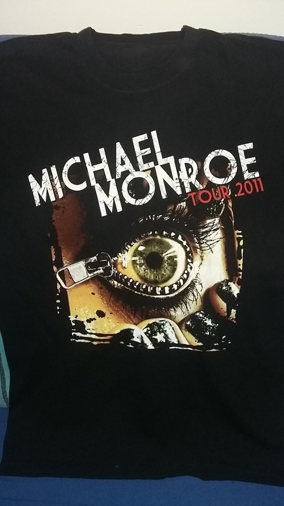 Vtg Michael Monroe Tour 2011 Cotton For Men Black All Size Shirt SE043