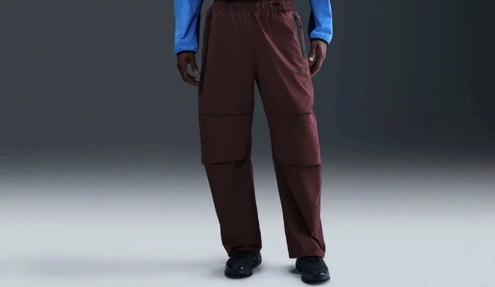 New Nike Tech Woven Oversized Pants Burgundy Men’s Size Medium HM7158-652