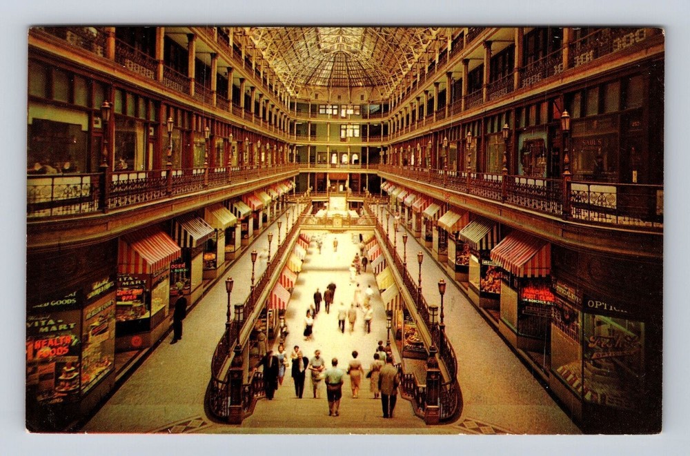 Cleveland OH-Ohio, The Arcade, Advertisement, Antique, Vintage Souvenir Postcard
