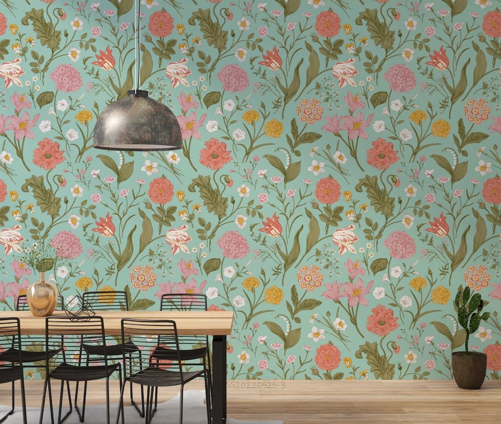 3D Flowers Leaves Flora Pattern Wall Murals Wallpaper Murals Wall Sticker