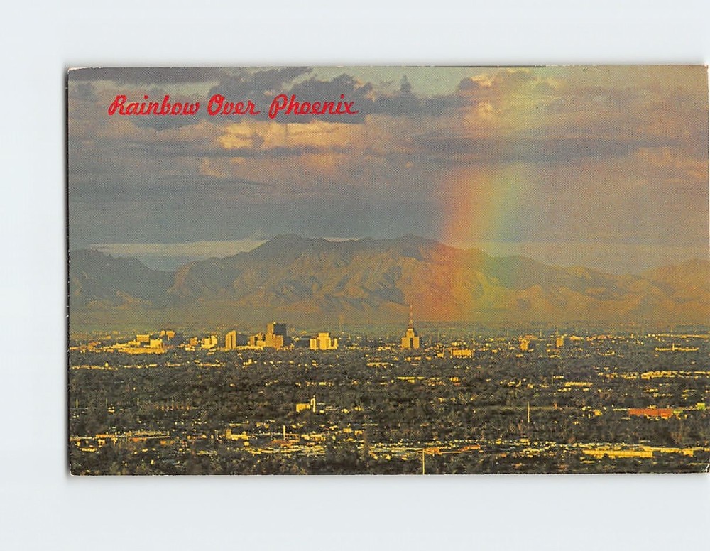 Postcard Rainbow Over Phoenix Arizona USA