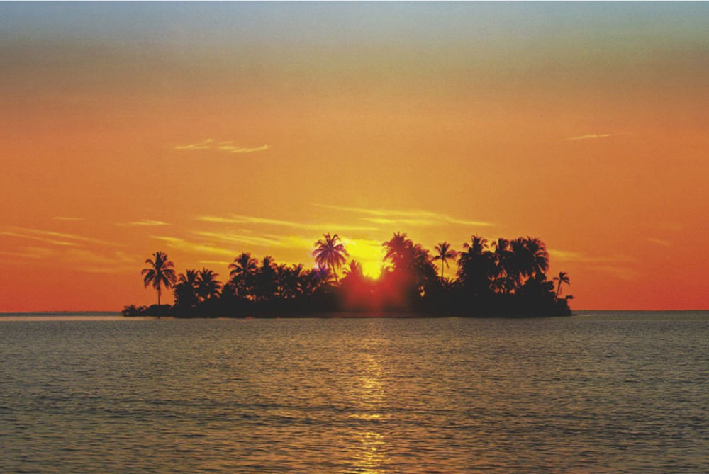 Poster Studio B - Sunny Island Sunset Ocean Sea View 24x36